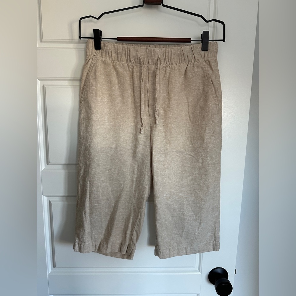 GAP Beige Linen-Blend Bermuda Shorts